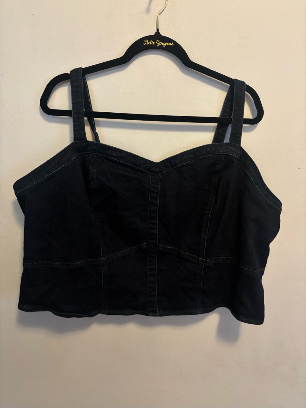 torrid Black Structured Denim Crop Tank